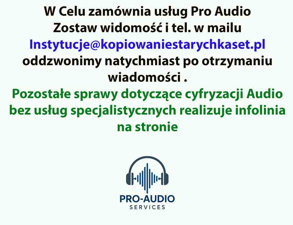 Digitalizacja Taśm Szpulowych Studio Audio Pro