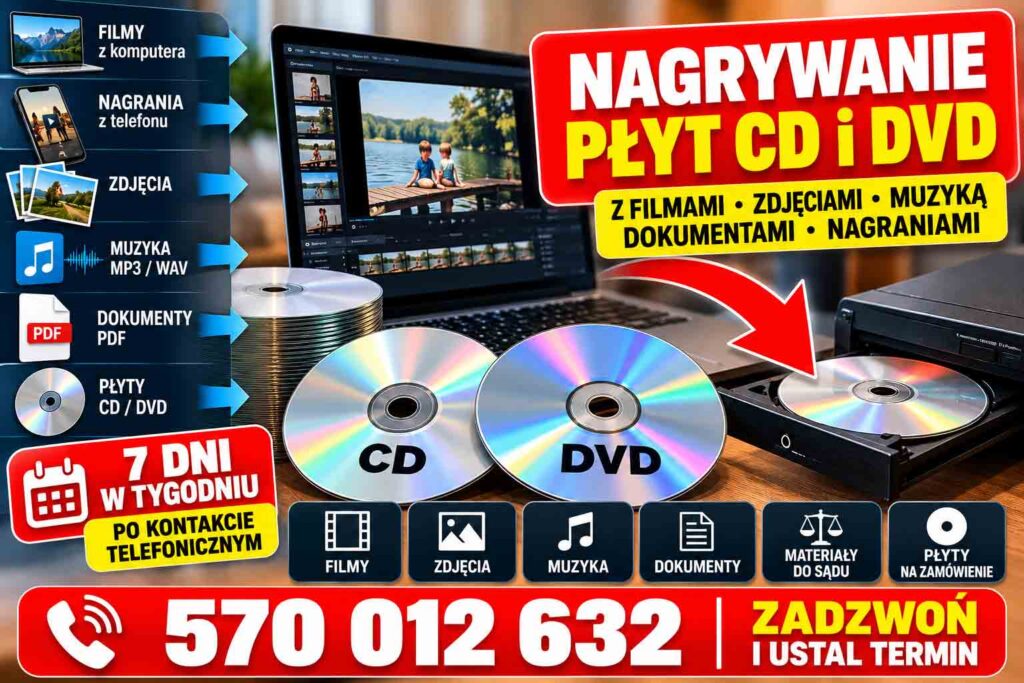 Przegrywanie Ekspresowe Płyt dvd i cd lun nagrywanie płyt cd i dvd