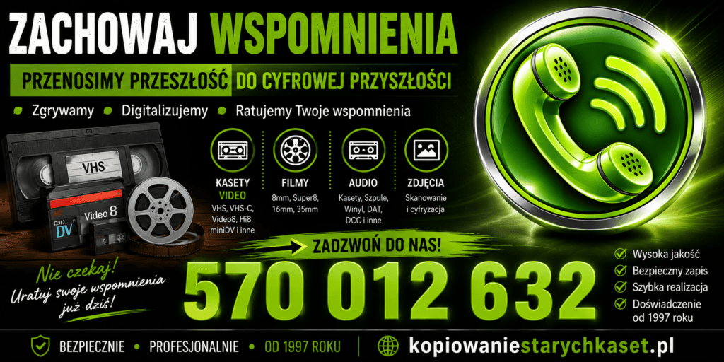 Przegrywanie kaset VHS ,MiniDv ,Hi8 Wszystkie formaty Przegrywanie kaset Warszawa Studio