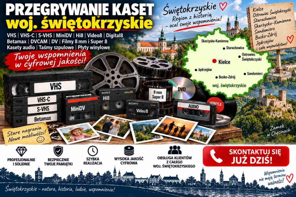 Przegrywanie kaset Woj.Świętokrzyskie