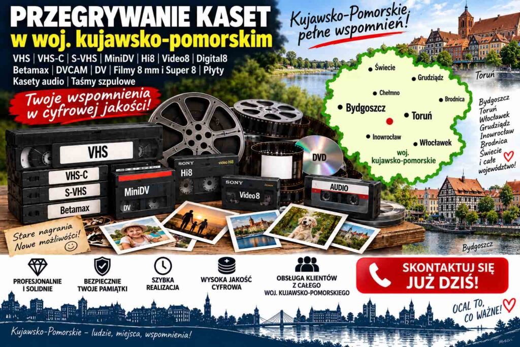 Przegrywanie kaset Woj Kujawsko Pomorskie